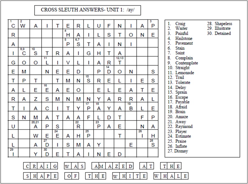 3B Cross sleuth answers