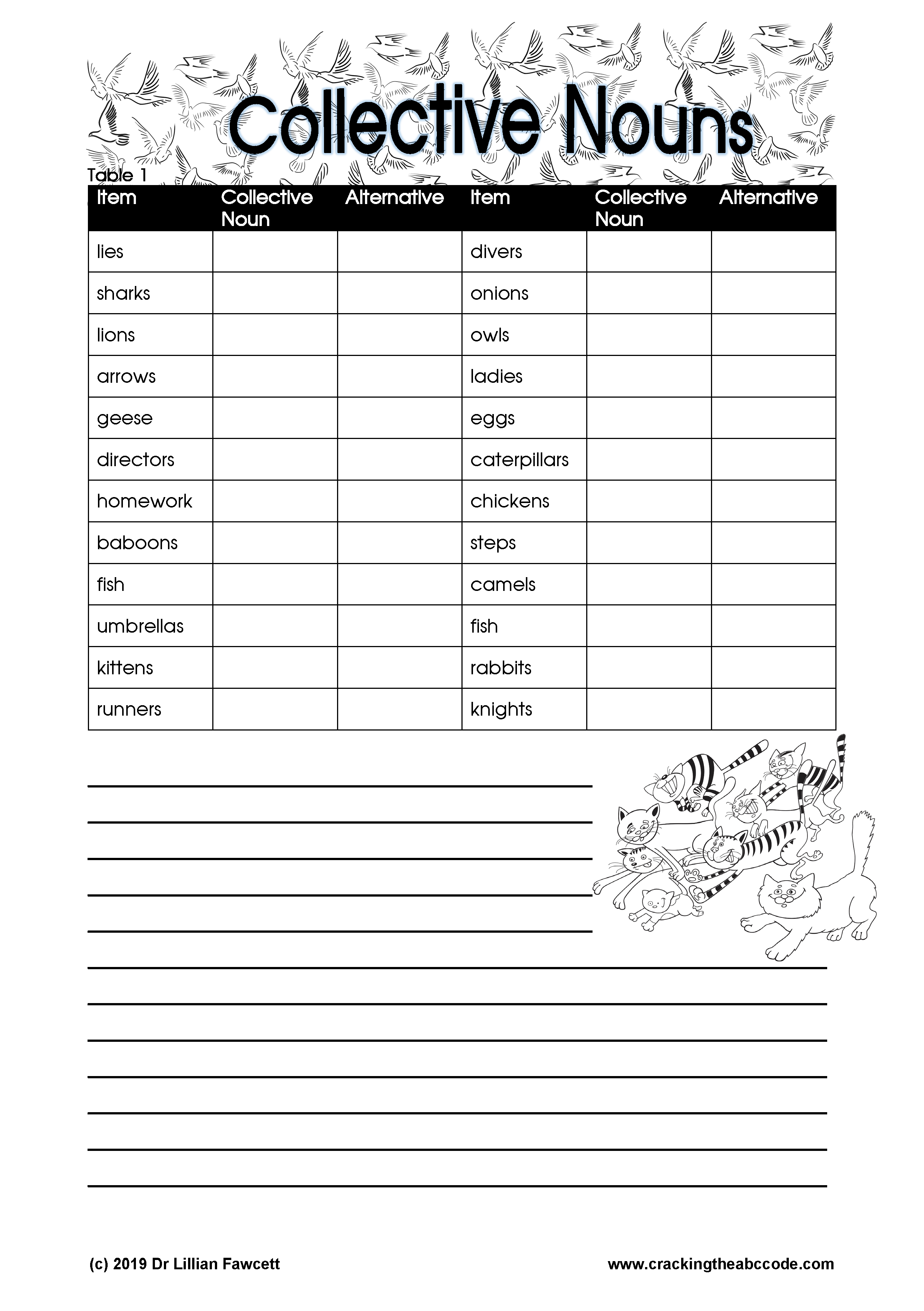 Collective Nouns Activity – Cracking the ABC Code
